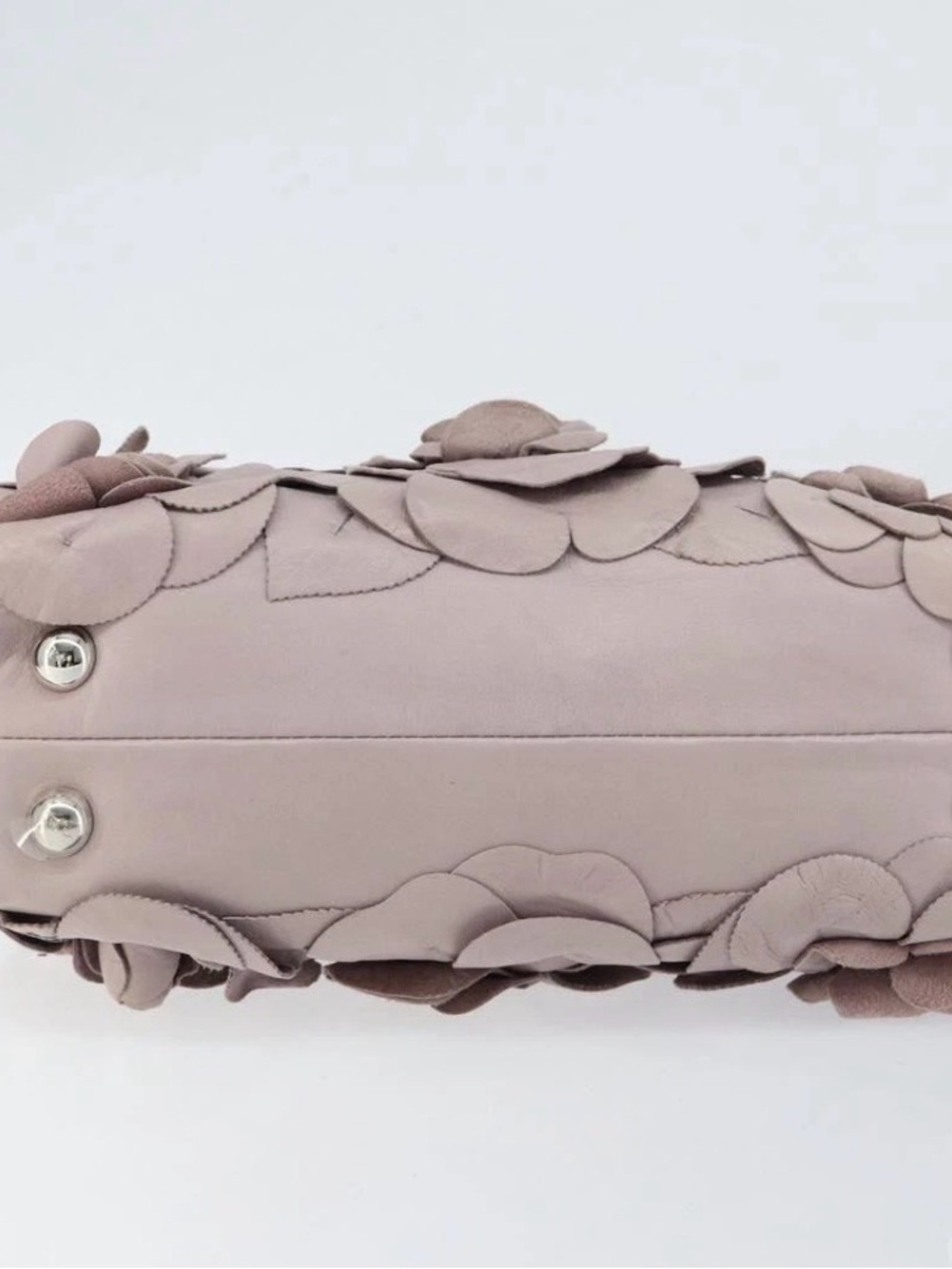 VALENTINO Hand Bag Leather Purple Silver Auth BA7522 - Picture 5 of 12